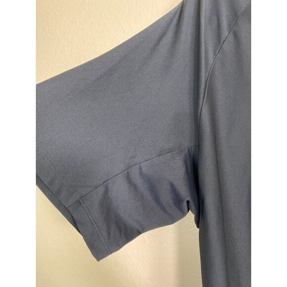 Lululemon Mens Polo Shirt Navy Blue Short Sleeve size XL Preppy Performance - Picture 8 of 12